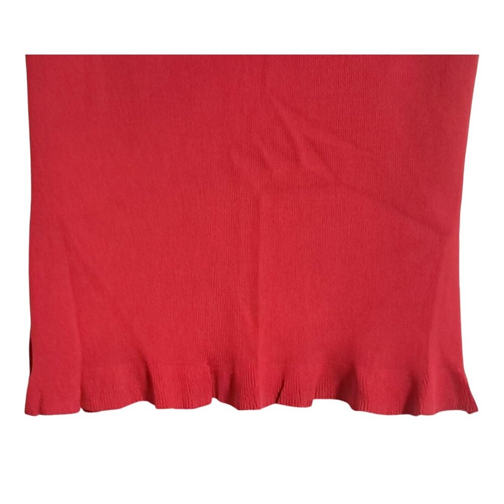Joseph A. qu'est-ce que c'est silk Sleeveless Red Knit Top With Ruffle Hem Women - Picture 6 of 6